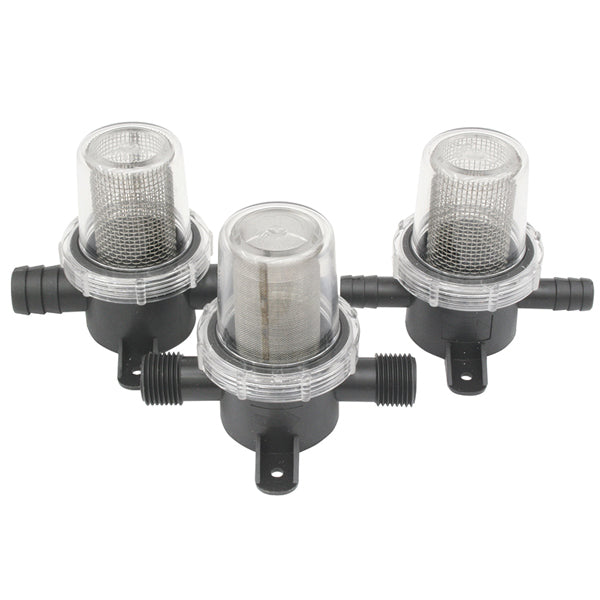 Vandfilter in-line med grov RF si, slangestuds