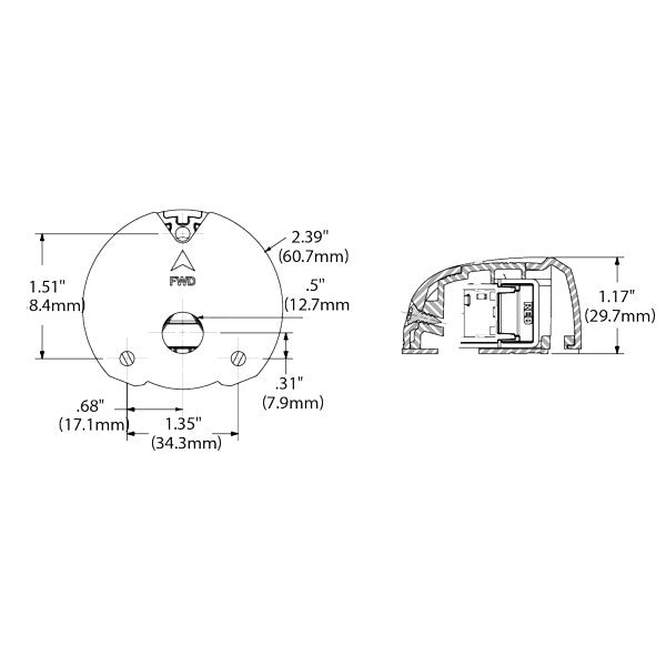 Attwood LED lanterne 2nm, rød/grøn top/under monteres