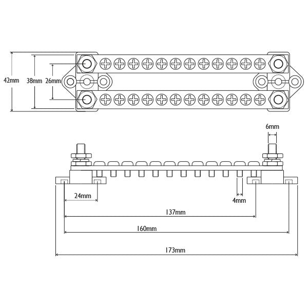 BEP el-samleblok sort/rød