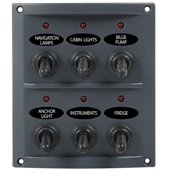 Power panel d-lux 6 switches with light