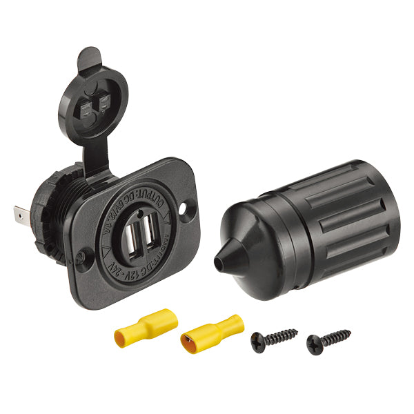Wasserdichte USB-Buchse, Eingang 12 V, Ausgang: 5 V, 2,1 Ampere