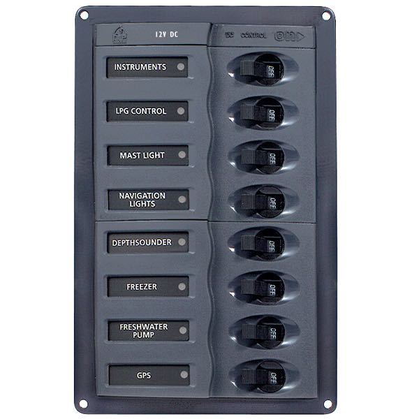 BEP Electric panel 901V with 8 switches, 12V