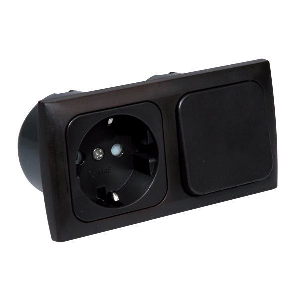 Socket with switch for built-in brown, 220V