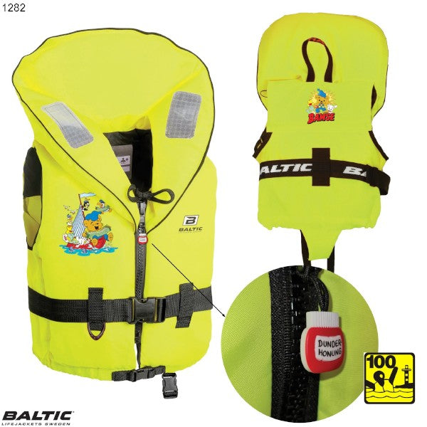 Bamse Børne redningsvest UV_GulPrint BALTIC 1282