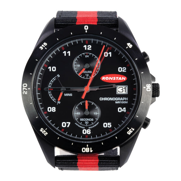 Ronstan ClearStart analoge Segeluhr, 43 mm, schwarzer Edelstahl
