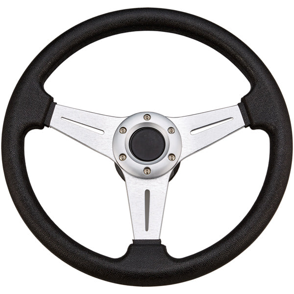 Sports steering wheel black with aluminium, Ø38mm, with 3/4" standard hub