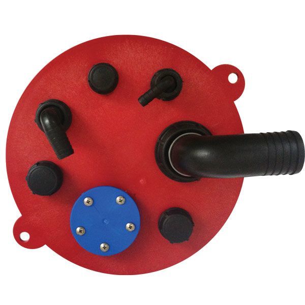 Fuel tank inspection cover - red
