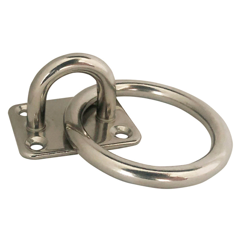 Augenplatte mit Ring S-320 Edelstahl 8 mm 40 x 50 mm Ringinnen. Ø: 45mm