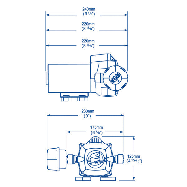 Whale aut trykv.pumpe 18l 12v. univ 3/4'' tils