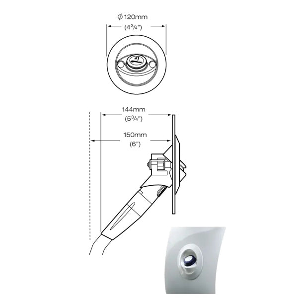 Whale Twist Deckdusche mit 2,5 m Schlauch, weiß/grau