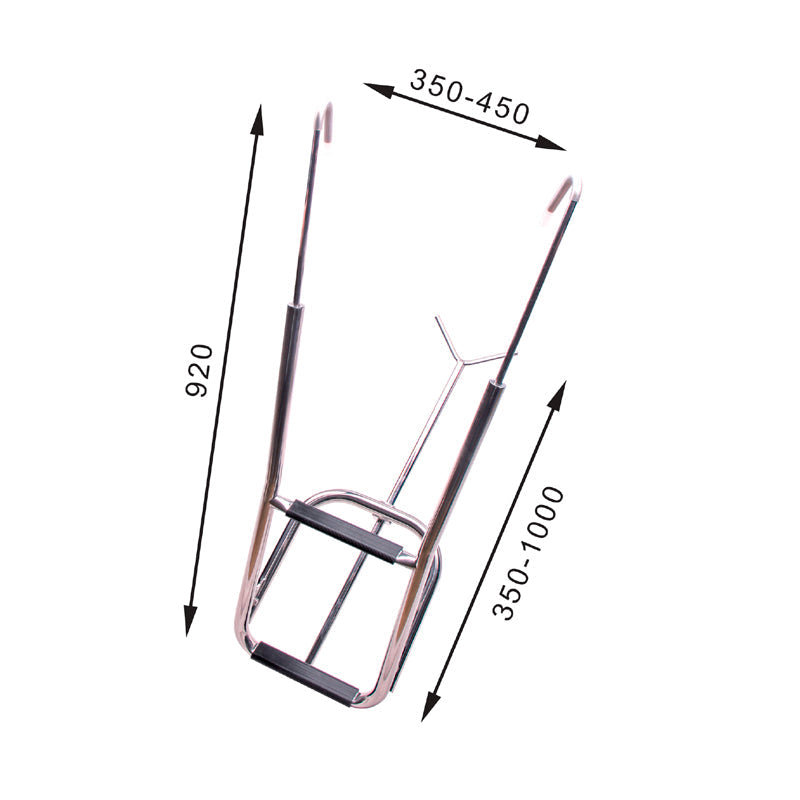 Bow ladder rf 2 steps L:920mm Brdr. 450 Pipe 25mm