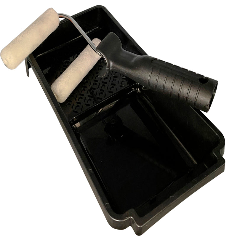 Farbwannen-Set mit 2-tlg. 10 cm glatte Rollen