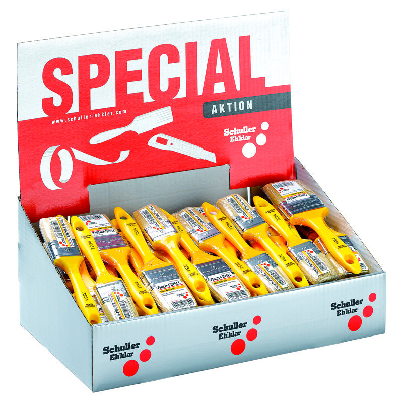 Flat brushes Box 72 pcs. (12 x 20/30/50/60 mm + 24 x 40 mm)