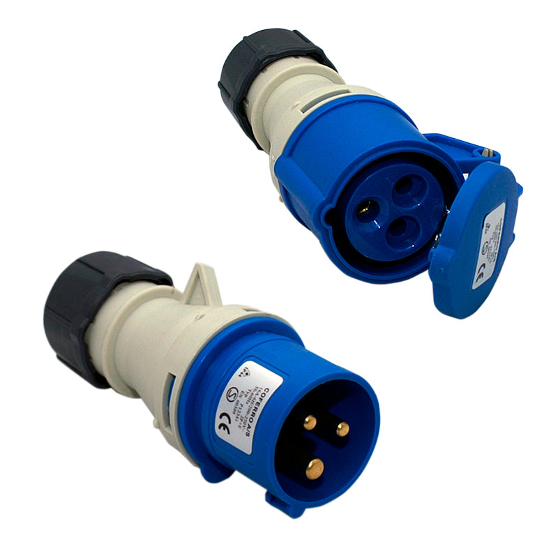 CEE-stik "Han/Hun" IP44 m/kliklås 16A-6H 250V Kt. à 10 stk