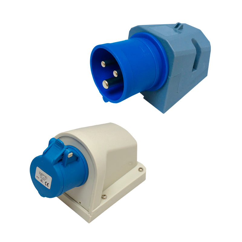 Wall socket w/lid CEE IP44 "male" 16A-6h 250V