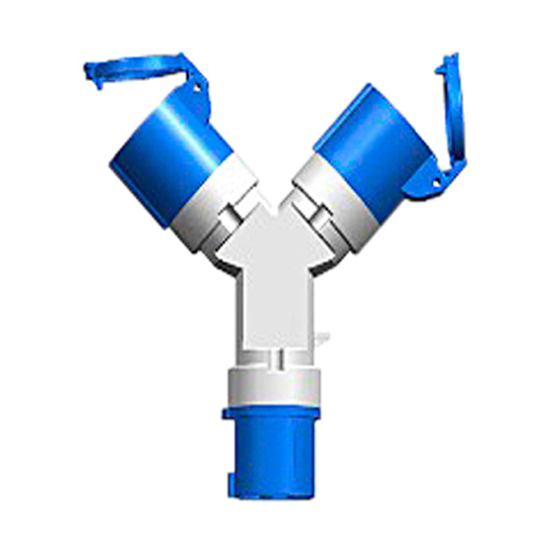 Adapterstik "Y" 1 x CEE "Han" / 2 x CEE "Hun"