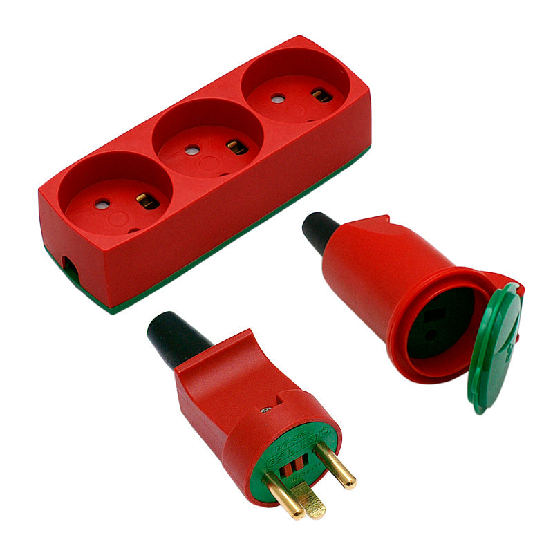 Plug 230V red "HAN" 10A 1P+N+J IP44