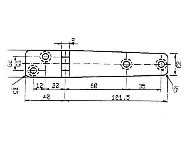 Hængsler rustfri 141,5 x 29 mm