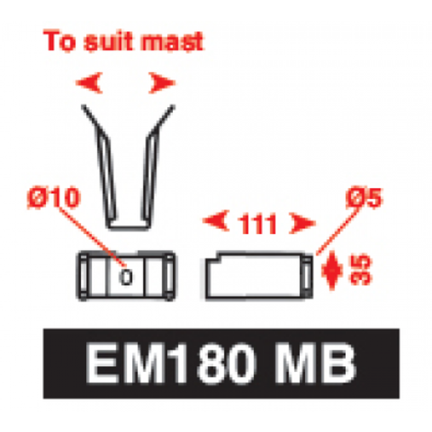 Mast bracket EM-180MB for radar reflector