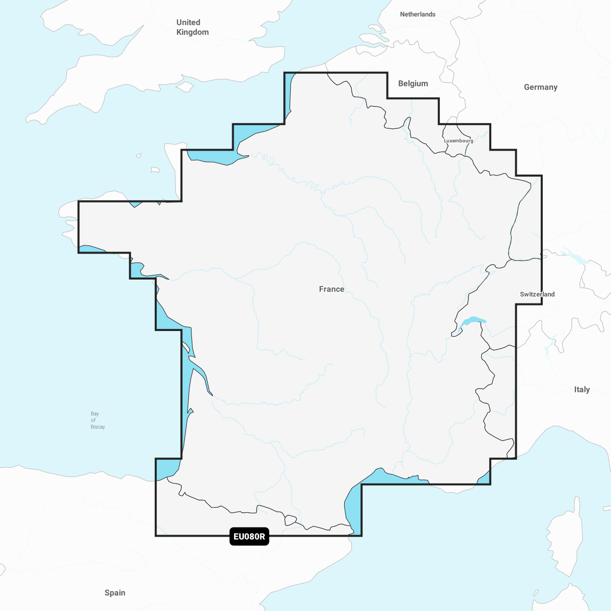 Garmin Frankrig, søer og floder – indland søkort