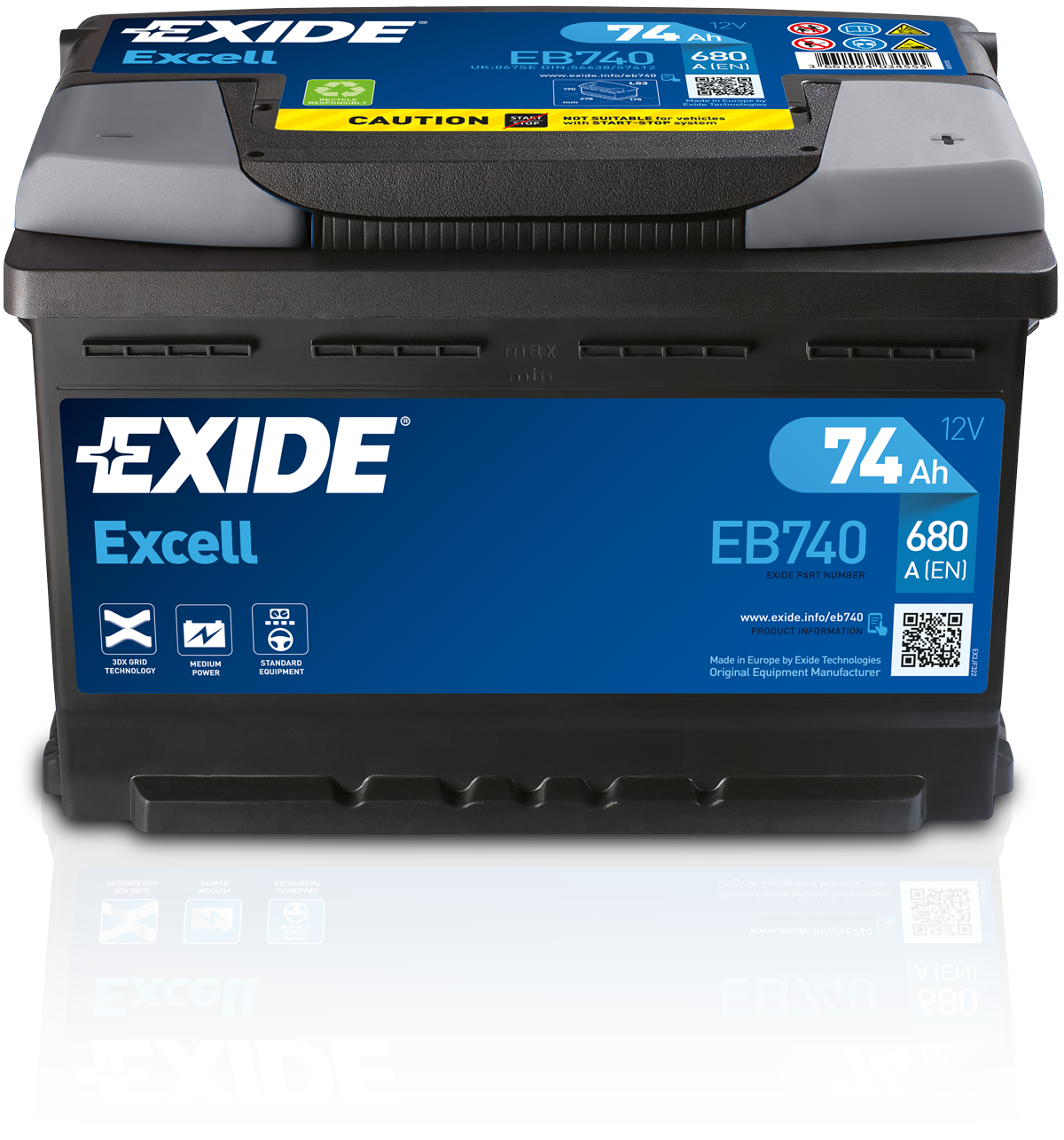 Exide Batteri Excell 12V