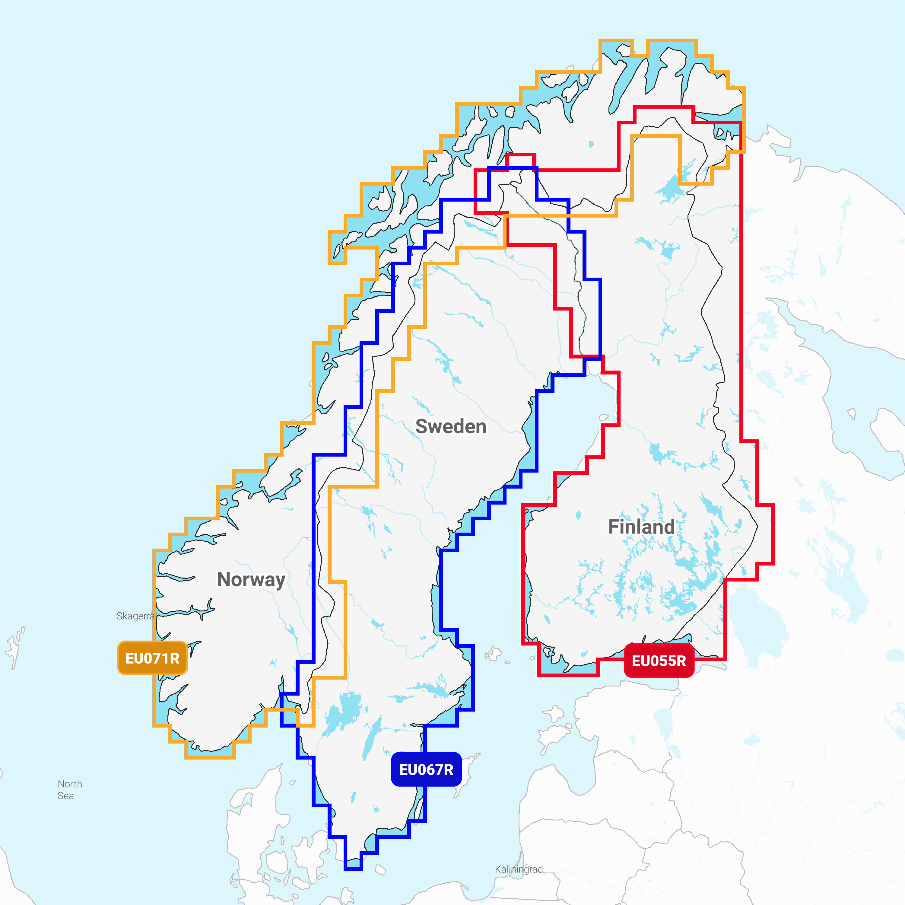Garmin Norwegen, Seen und Flüsse - Seekarten