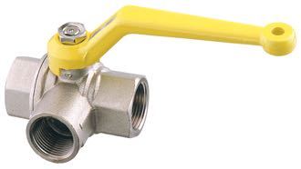 Three-way tap w/L-through 3/4''