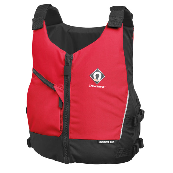 Crewsaver Sport 50N flydevest, Rød S/M brystmål 86-99cm
