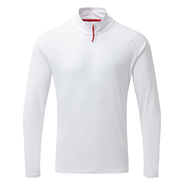 Gill UV009 Herren UV-Langarm-T-Shirt mit Reißverschluss, Weiß