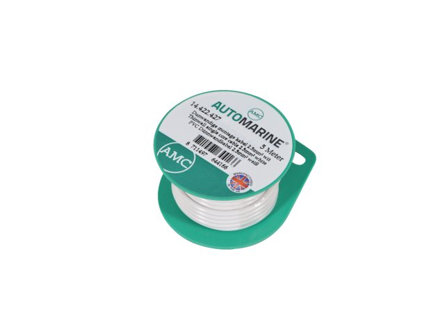 Tyndvægget enkeltlederkabel 2,5 mm² hvid (5m)