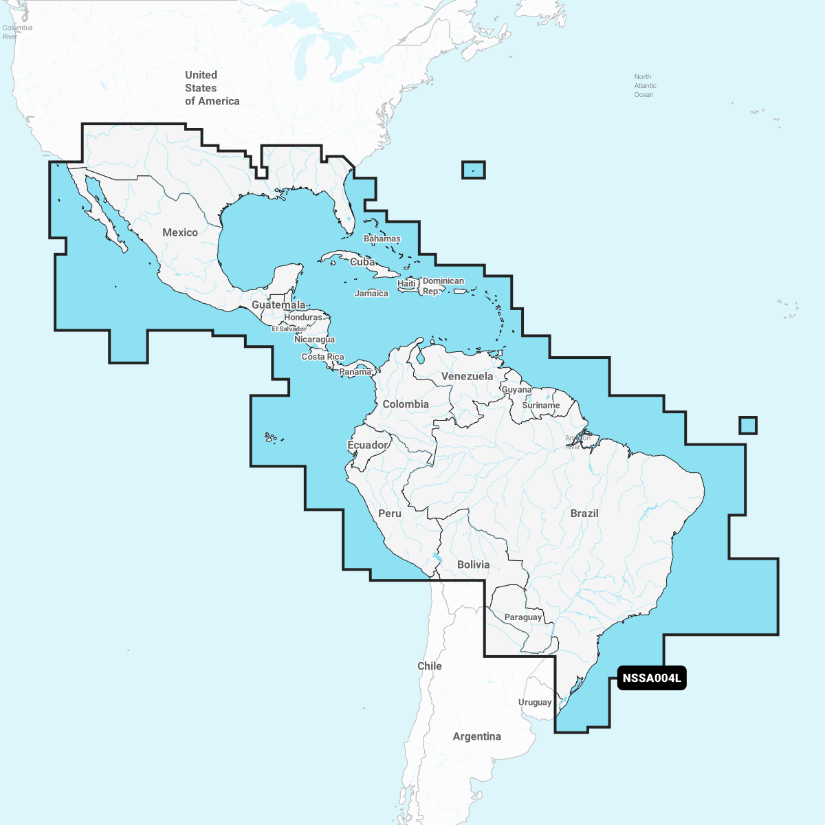Garmin Mexico, Caribbean to Brazil - Inland and Coastal Charts