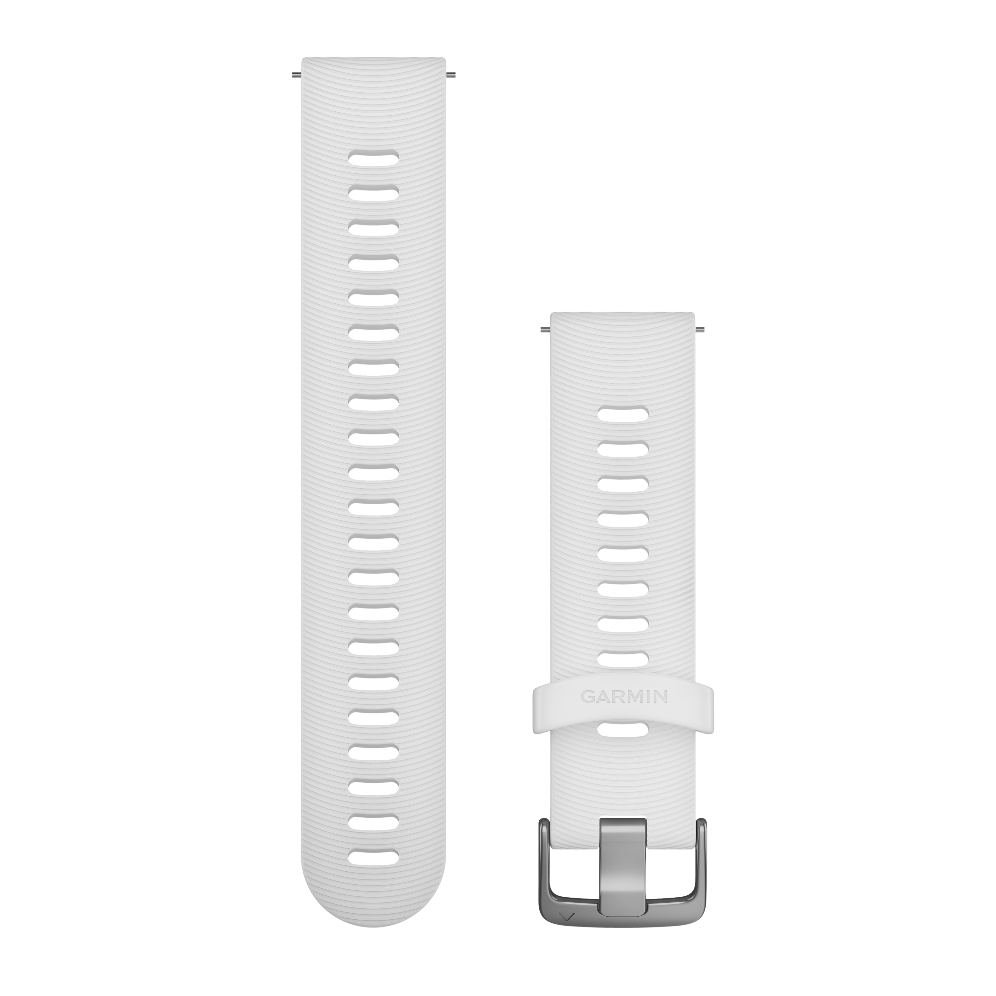 Garmin Quick Release Straps (20mm), White Silicone Strap, Stainless Steel Hardware