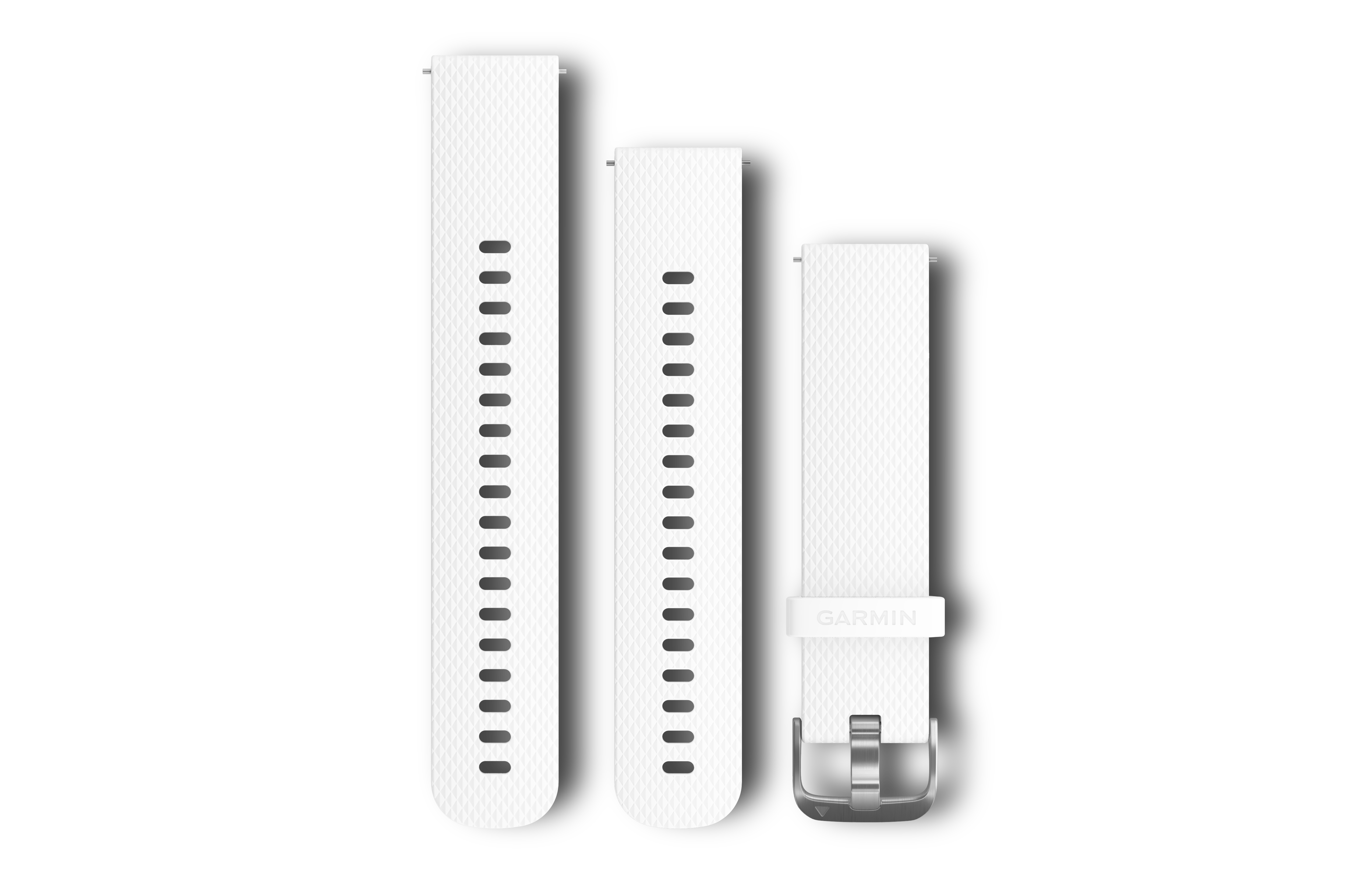 Garmin Quick Release Straps (20mm), White, Silver Hardware