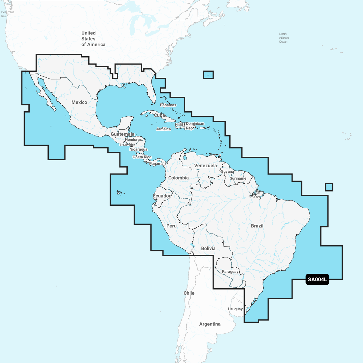 Garmin Mexico, Caribbean to Brazil - Inland and Coastal Charts