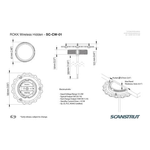Scanstrut SC-CW-01F ROKK Charge Wireless integriert