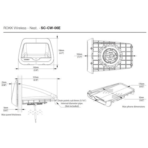 ROKK Wireless SC-CW-06 Nest. Wasserdichtes kabelloses Ladegerät 12V/24V