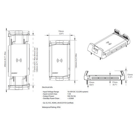Scanstrut SC-CW-04 ROKK Charge Wireless – Aktiv