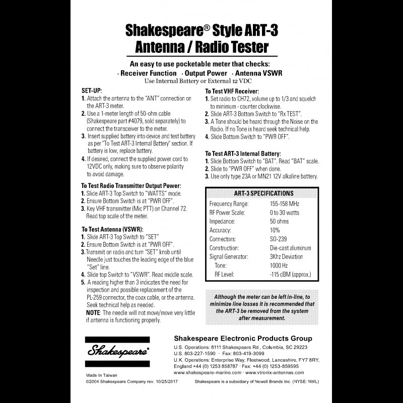 ART-3 UKW-Signaltester