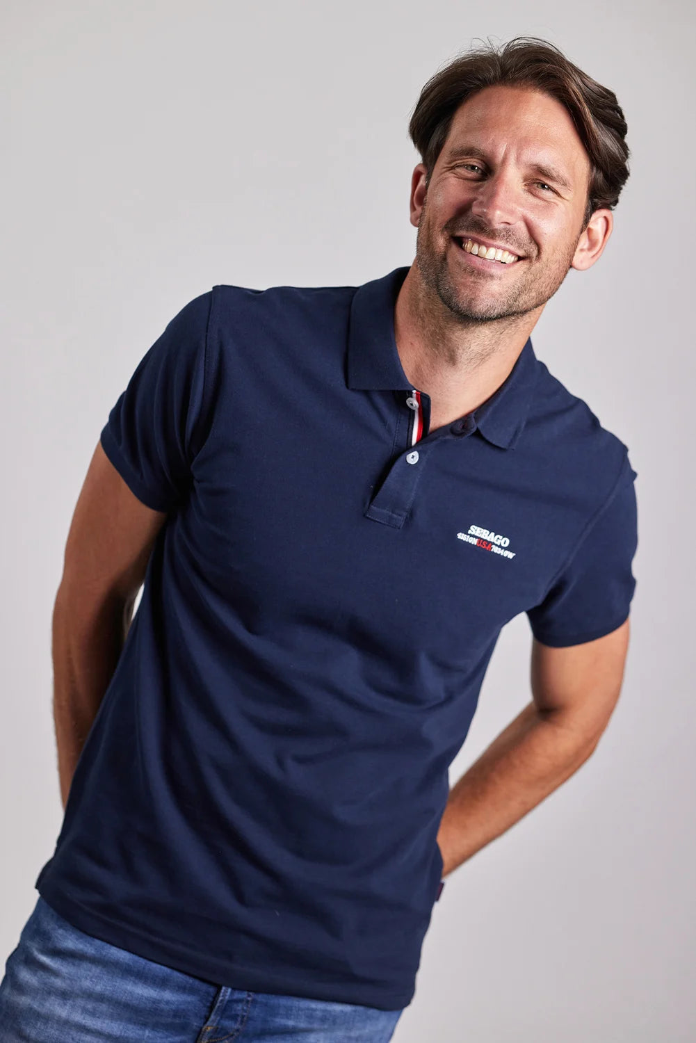 Authentic Logo Pique Navy S