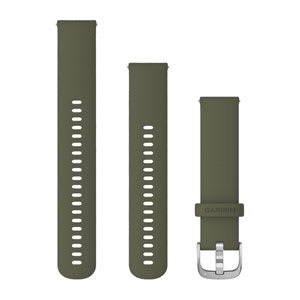 Garmin Quick Release Straps (20mm), Moss, Silver Hardware