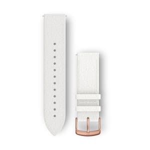 Garmin Quick Release Straps (20mm), White Italian Leather, 18K Rose Gold PVD Hardware