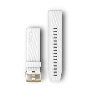 Garmin Quick Release Straps (20mm), White, Light Gold Hardware