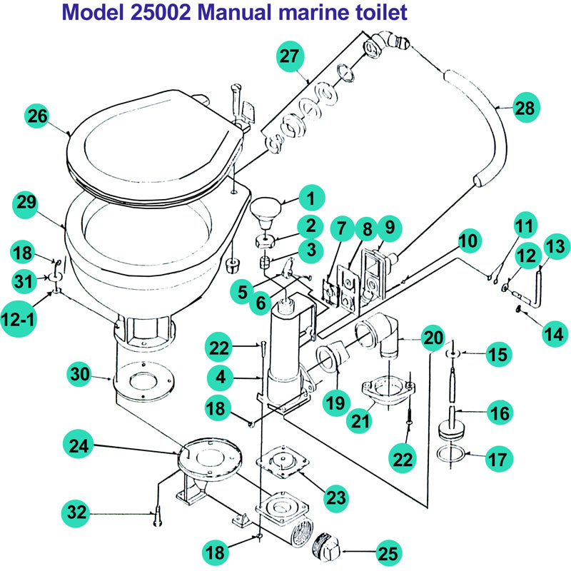 Sitz und Deckel aus Kunststoff