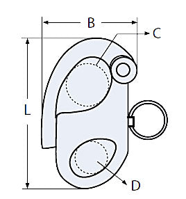 Schoßhaken RF mit Drehgelenk L 96 mm