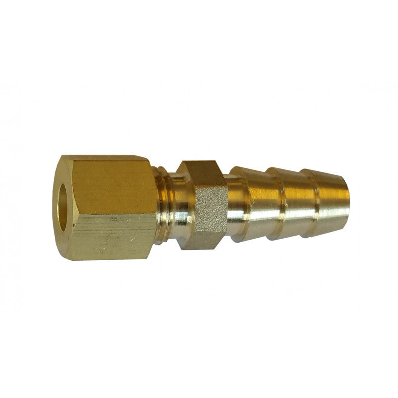 8mm Union med 10mm studs for overgang mellem kobberrør og gasslange