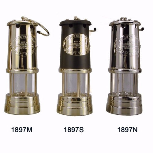 Mining lamp in brass H.22cm