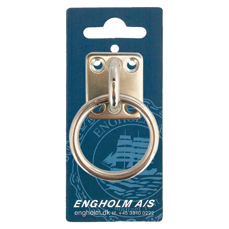 Augenplatte mit Ring S-320 Edelstahl 8 mm 40 x 50 mm Ringinnen. Ø: 45mm