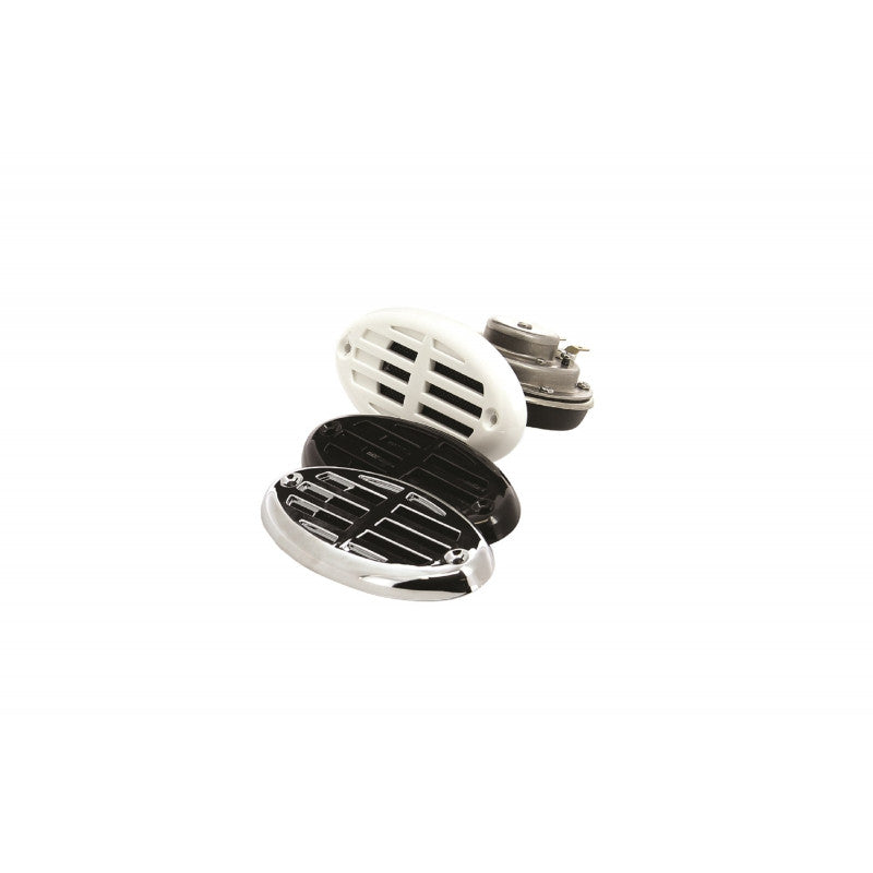 Built-in horn, 12V. white, black, chrome