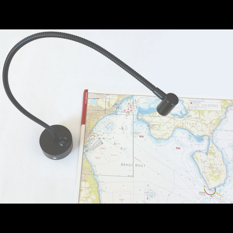 Card table lamp, black w/flex neck