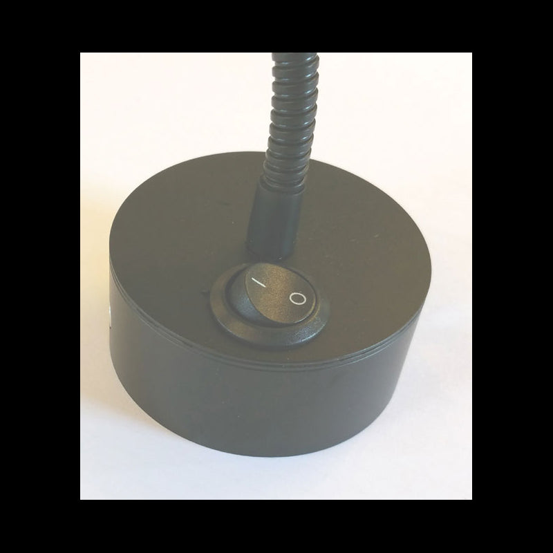 Card table lamp, black w/flex neck